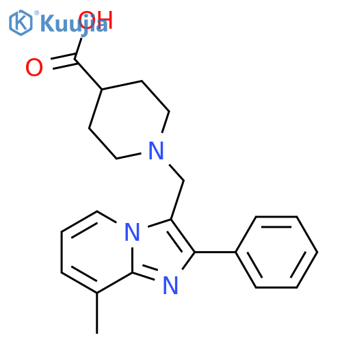 1-(8-Methyl-2-phenyl-imidazo[1,2-a]pyridin-3-yl-methyl)piperidine-4-carboxylic acid structure