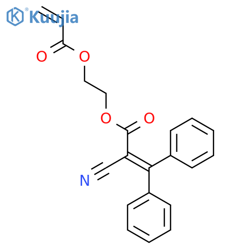 2-Propenoic acid, 2-cyano-3,3-diphenyl-, 2-[(1-oxo-2-propen-1-yl)oxy]ethyl ester structure