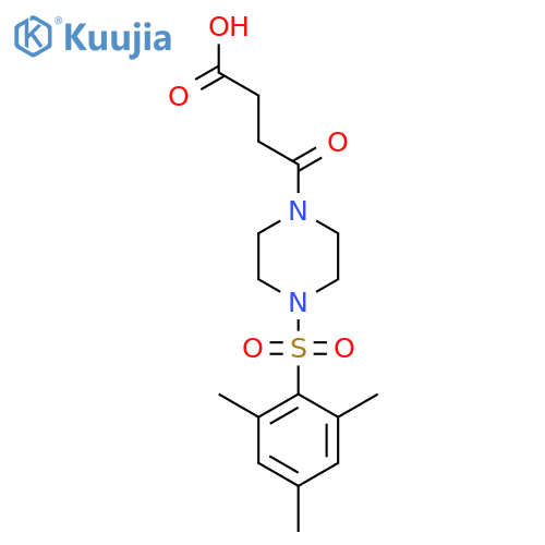 4-oxo-4-[4-(2,4,6-trimethylbenzenesulfonyl)piperazin-1-yl]butanoic acid structure