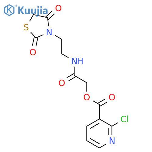 {[2-(2,4-Dioxo-1,3-thiazolidin-3-yl)ethyl]carbamoyl}methyl 2-chloropyridine-3-carboxylate structure