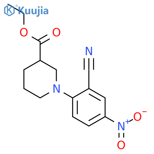 Ethyl 1-(2-cyano-4-nitrophenyl)piperidine-3-carboxylate structure