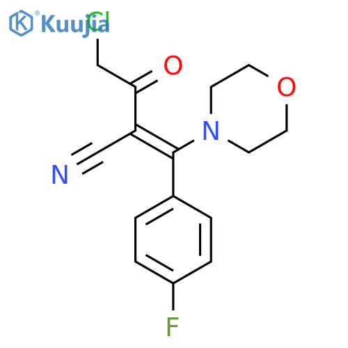 4-chloro-2-[(4-fluorophenyl)-morpholino-methylene]-3-oxo-butanenitrile structure