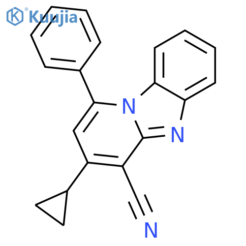 3-cyclopropyl-1-phenylpyrido[1,2-a]benzimidazole-4-carbonitrile structure