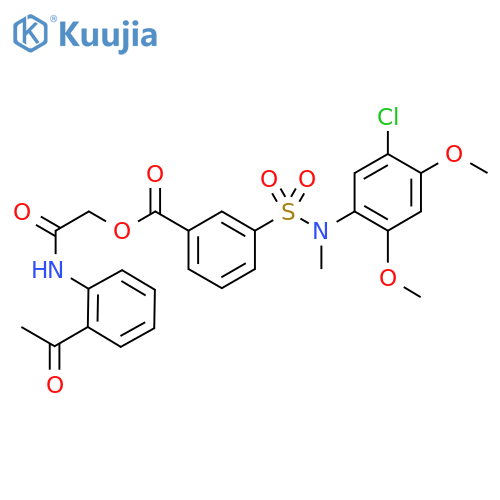 (2-acetylphenyl)carbamoylmethyl 3-(5-chloro-2,4-dimethoxyphenyl)(methyl)sulfamoylbenzoate structure