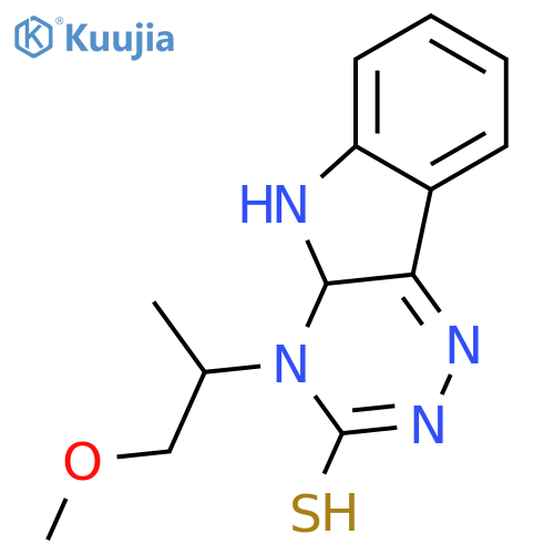 4-(2-methoxy-1-methylethyl)-4H-[1,2,4]triazino[5,6-b]indole-3-thiol structure