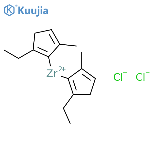 Bis(1-ethyl-3-methylcyclopentadienyl)zirconiumdichloride structure
