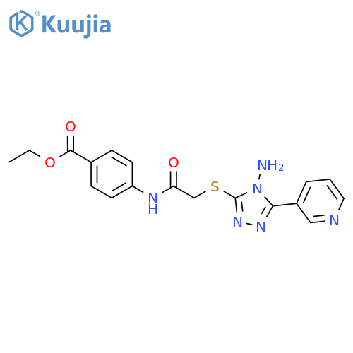 ethyl 4-(2-{4-amino-5-(pyridin-3-yl)-4H-1,2,4-triazol-3-ylsulfanyl}acetamido)benzoate structure