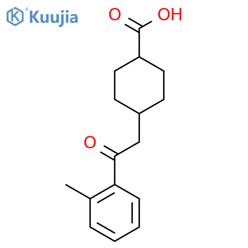 cis-4-2-(2-Methylphenyl)-2-oxoethyl-cyclohexane-1-carboxylic acid structure