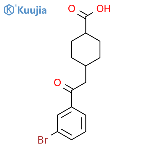 trans-4-2-(3-Bromophenyl)-2-oxoethyl-cyclohexane-1-carboxylic acid structure