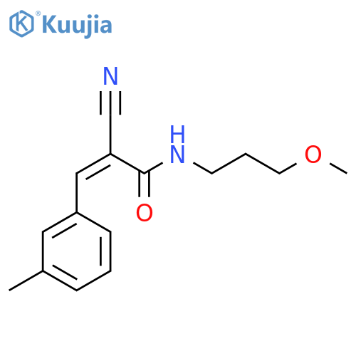 2-cyano-N-(3-methoxypropyl)-3-(3-methylphenyl)prop-2-enamide structure