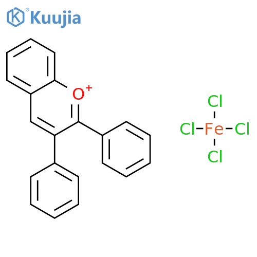 2,3-diphenylchromenylium,tetrachloroiron structure
