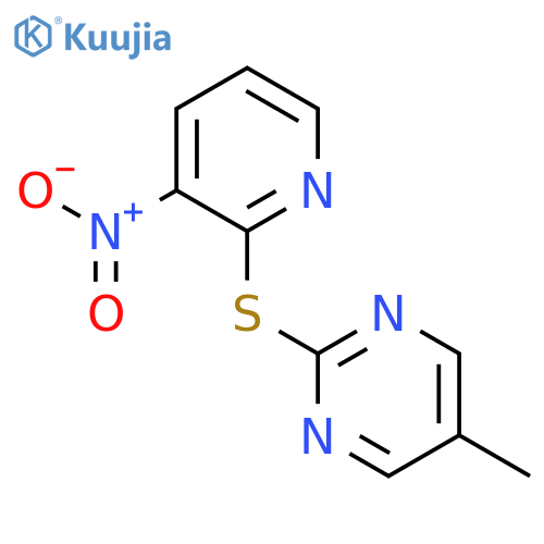 5-methyl-2-[(3-nitropyridin-2-yl)sulfanyl]pyrimidine structure