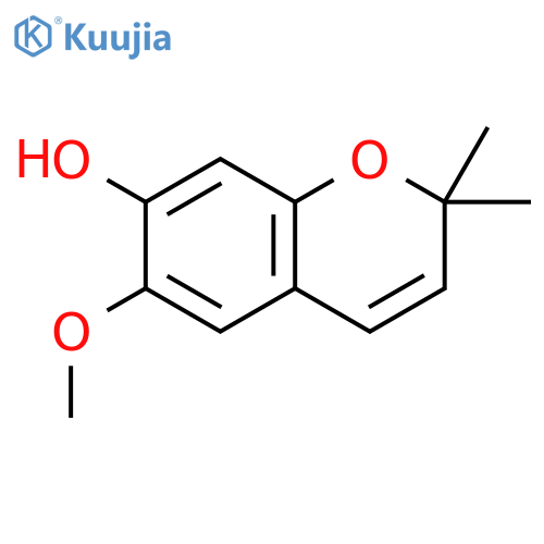 2H-1-Benzopyran-7-ol, 6-methoxy-2,2-dimethyl- structure