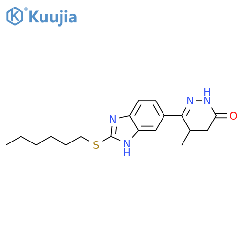 3(2H)-Pyridazinone,6-[2-(hexylthio)-1H-benzimidazol-5-yl]-4,5-dihydro-5-methyl- structure