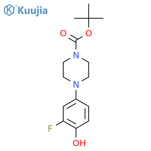 Tert-butyl 4-(3-fluoro-4-hydroxyphenyl)piperazine-1-carboxylate structure