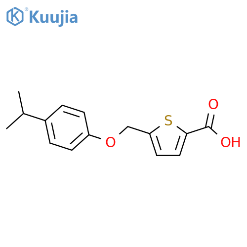 5-{4-(propan-2-yl)phenoxymethyl}thiophene-2-carboxylic acid structure