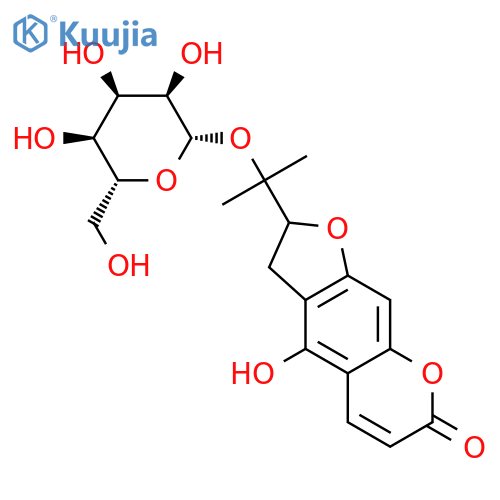 1-(4-hydroxy-7-oxo-2,3-dihydro-7H-furo[3,2-g]chromen-2-yl)-1-methylethyl beta-D-allopyranoside structure