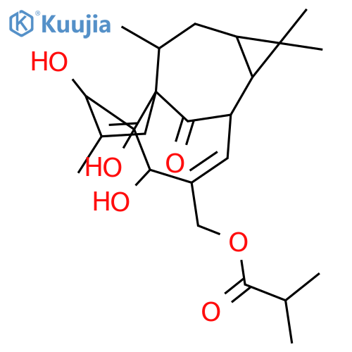 Propanoic acid,2-methyl-,(1a,2,5,5a,6,9,10,10a-octahydro-5,5a,6-trihydroxy-1,1,7,9-tetramethyl-11-oxo-1H-2,8a-methanocyclopenta[a]cyclopropa[e]cyclodecen-4-yl)methylester, [1aR-(1aa,2b,5b,5ab,6b,8aa,9a,10aa)]- (9CI) structure