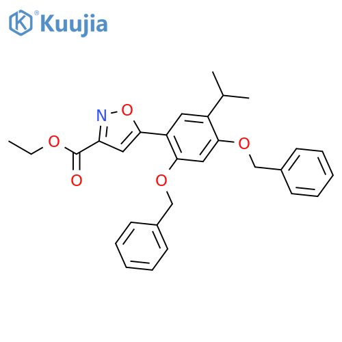 Ethyl 5-(2,4-bis(benzyloxy)-5-isopropylphenyl)isoxazole-3-carboxylate structure