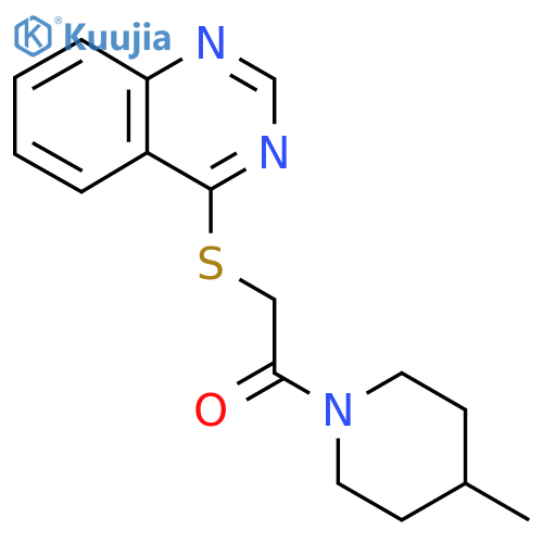 1-(4-methylpiperidin-1-yl)-2-(quinazolin-4-ylsulfanyl)ethan-1-one structure