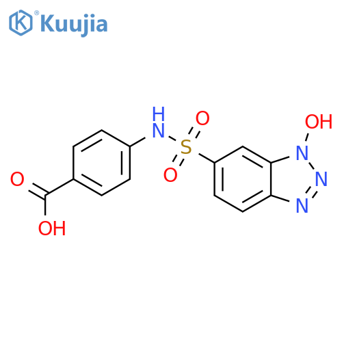 4-{[(1-hydroxy-1H-1,2,3-benzotriazol-6-yl)sulfonyl]amino}benzoic acid structure