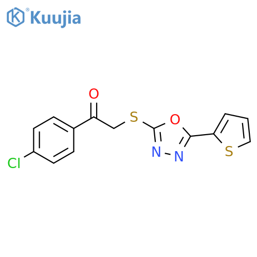 1-(4-chlorophenyl)-2-{[5-(thiophen-2-yl)-1,3,4-oxadiazol-2-yl]sulfanyl}ethan-1-one structure