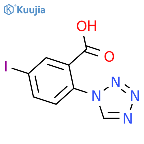 5-iodo-2-(1H-1,2,3,4-tetrazol-1-yl)benzoic acid structure