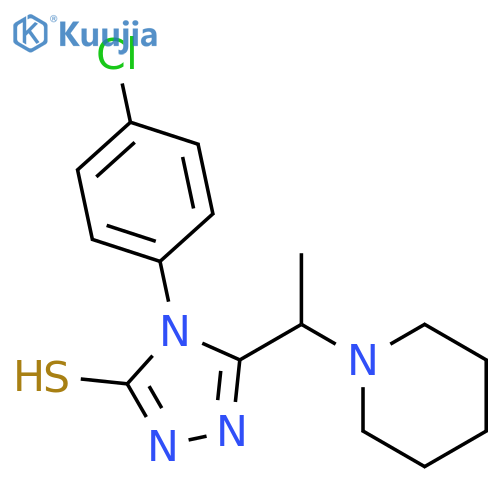 4-(4-chlorophenyl)-5-1-(piperidin-1-yl)ethyl-4H-1,2,4-triazole-3-thiol structure