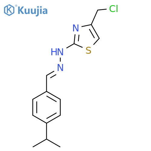 4-(Chloromethyl)-2-(2-{[4-(propan-2-yl)phenyl]methylidene}hydrazin-1-yl)-1,3-thiazole structure