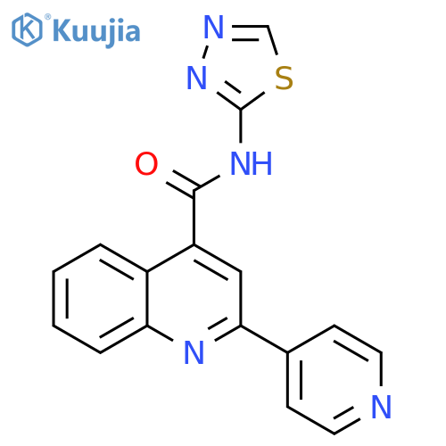 2-(pyridin-4-yl)-N-(1,3,4-thiadiazol-2-yl)quinoline-4-carboxamide structure