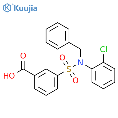 3-benzyl(2-chlorophenyl)sulfamoylbenzoic acid structure