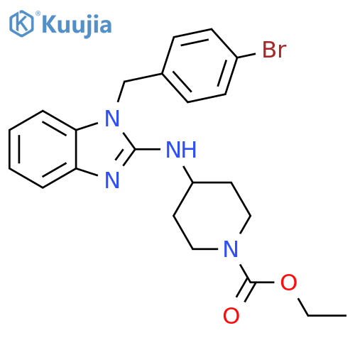 1-Piperidinecarboxylic acid,4-[[1-[(4-bromophenyl)methyl]-1H-benzimidazol-2-yl]amino]-, ethyl ester structure