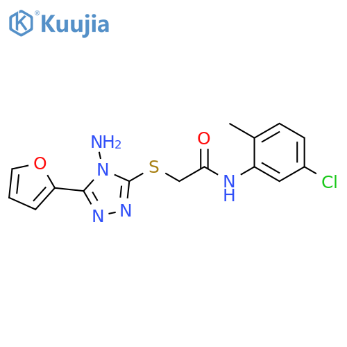 2-{4-amino-5-(furan-2-yl)-4H-1,2,4-triazol-3-ylsulfanyl}-N-(5-chloro-2-methylphenyl)acetamide structure