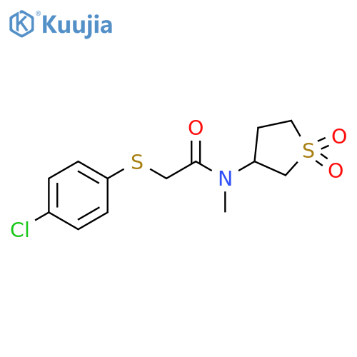 2-(4-chlorophenyl)sulfanyl-N-(1,1-dioxo-1lambda6-thiolan-3-yl)-N-methylacetamide structure