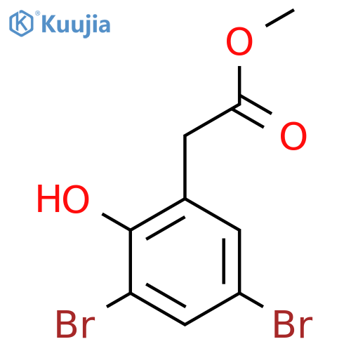 Benzeneacetic acid, 3,5-dibromo-2-hydroxy-, methyl ester structure
