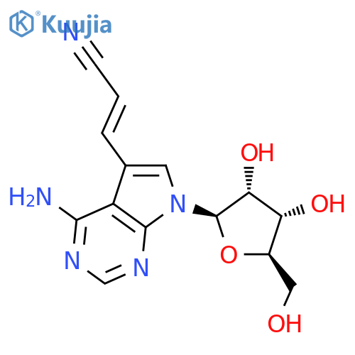 5-[(E)-2-cyanoethenyl]-7-beta-D-ribofuranosyl-7H-pyrrolo[2,3-d]pyrimidin-4-amine structure