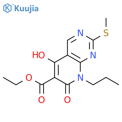 Ethyl 5-hydroxy-2-(methylthio)-7-oxo-8-propyl-7,8-dihydropyrido[2,3-d]pyrimidine-6-carboxylate structure