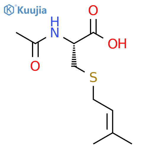 2-acetamido-3-(3-methylbut-2-en-1-yl)sulfanylpropanoic acid structure