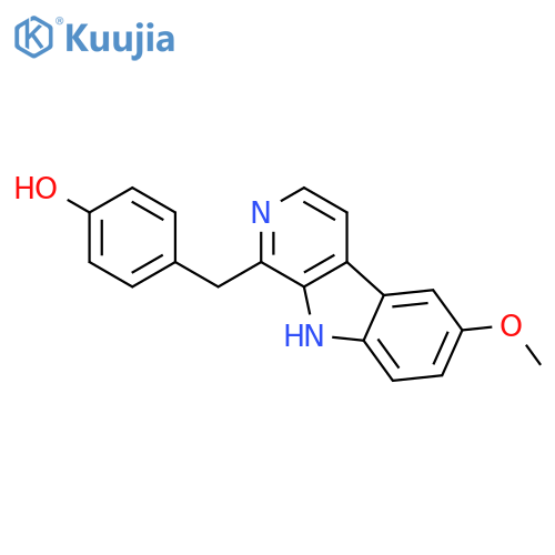 4-[(6-methoxy-9H-beta-carbolin-1-yl)methyl]phenol structure