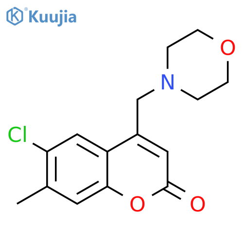 6-chloro-7-methyl-4-(morpholin-4-yl)methyl-2H-chromen-2-one structure