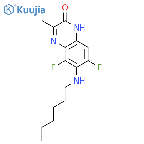 2(1H)-QUINOXALINONE, 5,7-DIFLUORO-6-(HEXYLAMINO)-3-METHYL- structure