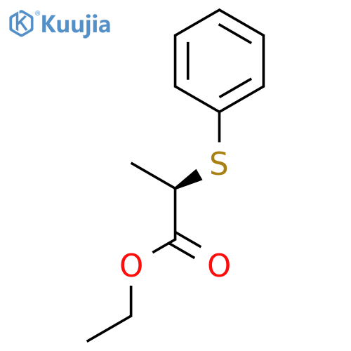 Propanoic acid, 2-(phenylthio)-, ethyl ester, (2R)- structure