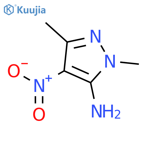 1,3-dimethyl-4-nitro-1H-pyrazol-5-amine structure