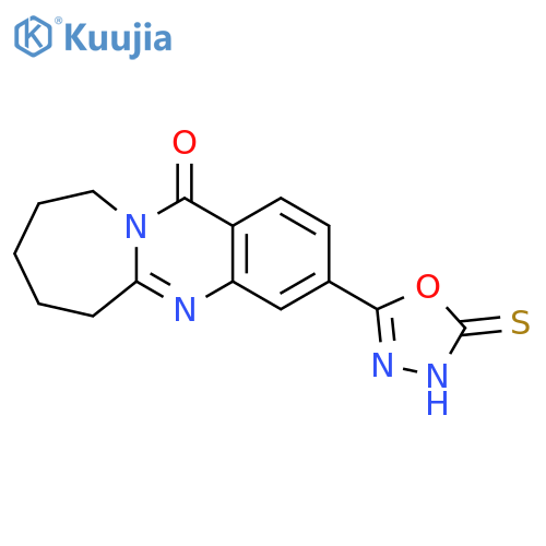 3-(5-sulfanyl-1,3,4-oxadiazol-2-yl)-6H,7H,8H,9H,10H,12H-azepino2,1-bquinazolin-12-one structure