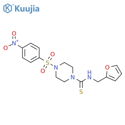 N-(2-Furanylmethyl)-4-[(4-nitrophenyl)sulfonyl]-1-piperazinecarbothioamide structure