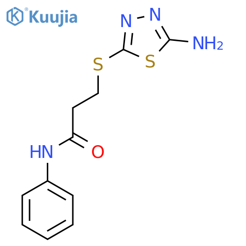 3-(5-Amino-1,3,4-thiadiazol-2-yl)thio-N-phenylpropanamide structure