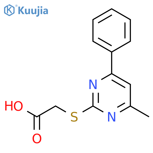 2-(4-methyl-6-phenylpyrimidin-2-yl)sulfanylacetic acid structure