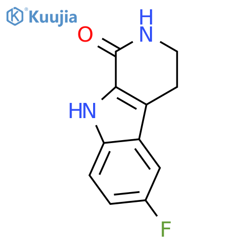 6-fluoro-2,3,4,9-tetrahydro-1H-Pyrido[3,4-b]indol-1-one structure