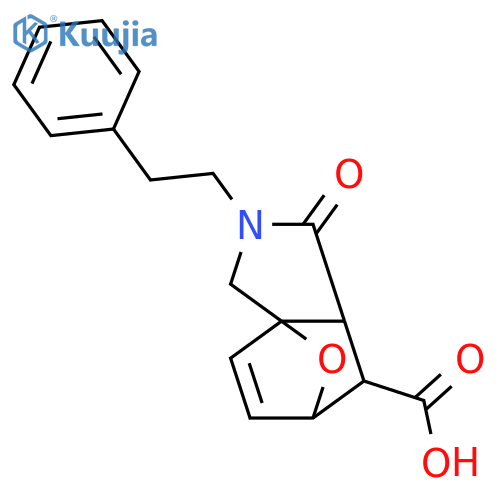 3a,6-Epoxy-3aH-isoindole-7-carboxylicacid, 1,2,3,6,7,7a-hexahydro-1-oxo-2-(2-phenylethyl)-, (3aR,6S,7R,7aS)-rel- structure