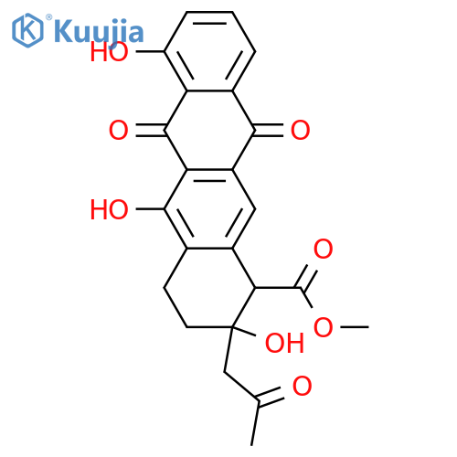 (1R)-1,2,3,4,6,11-Hexahydro-2α,5,7-trihydroxy-6,11-dioxo-2-(2-oxopropyl)-1β-naphthacenecarboxylic acid methyl ester structure